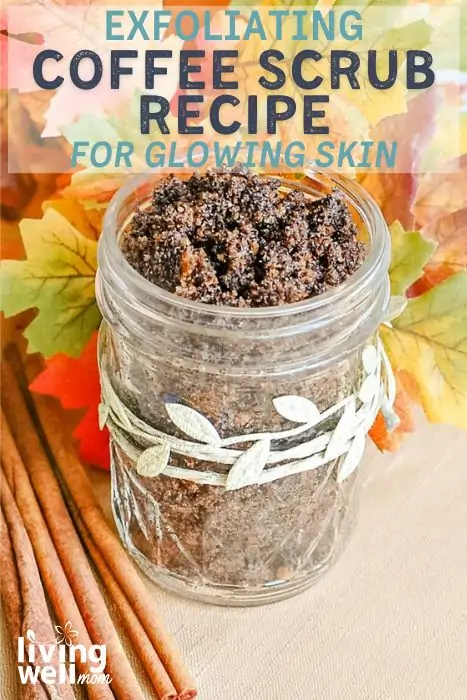 easy DIY coffee face scrub with essential oils pin image