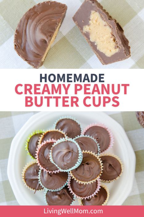 plate of homemade creamy peanut butter cups