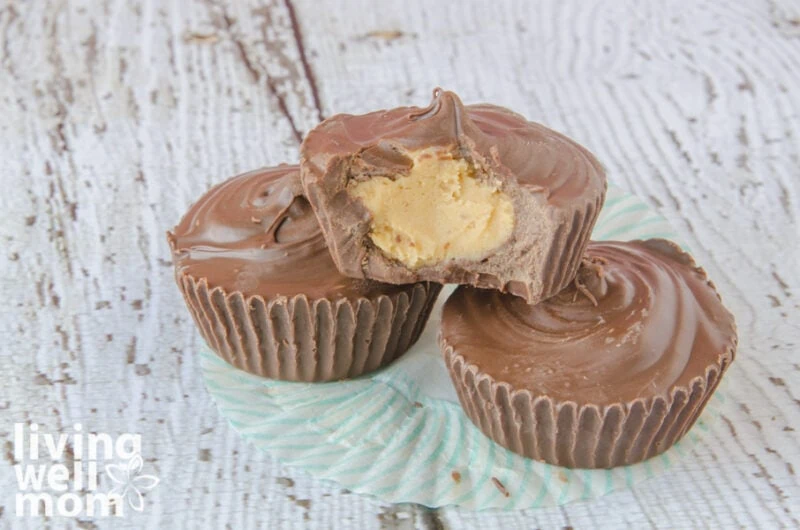 peanut butter cups on a paper liner
