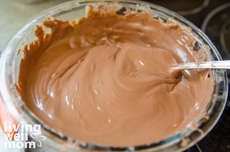 melted chocolate in a glass bowl