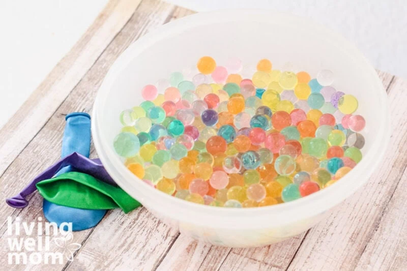 water beads in a bowl