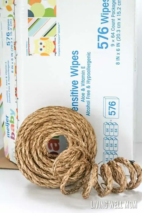 DIY Rope Basket from Old Cardboard Box - Sew Crafty Me