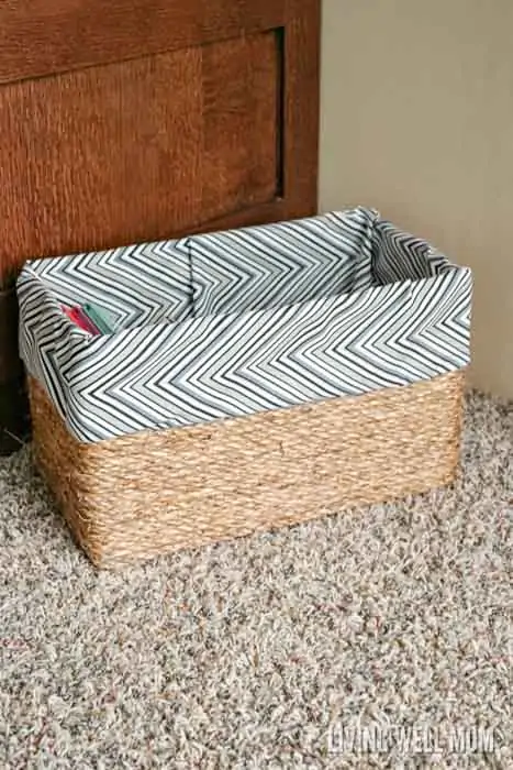 basket made from a cardboard box