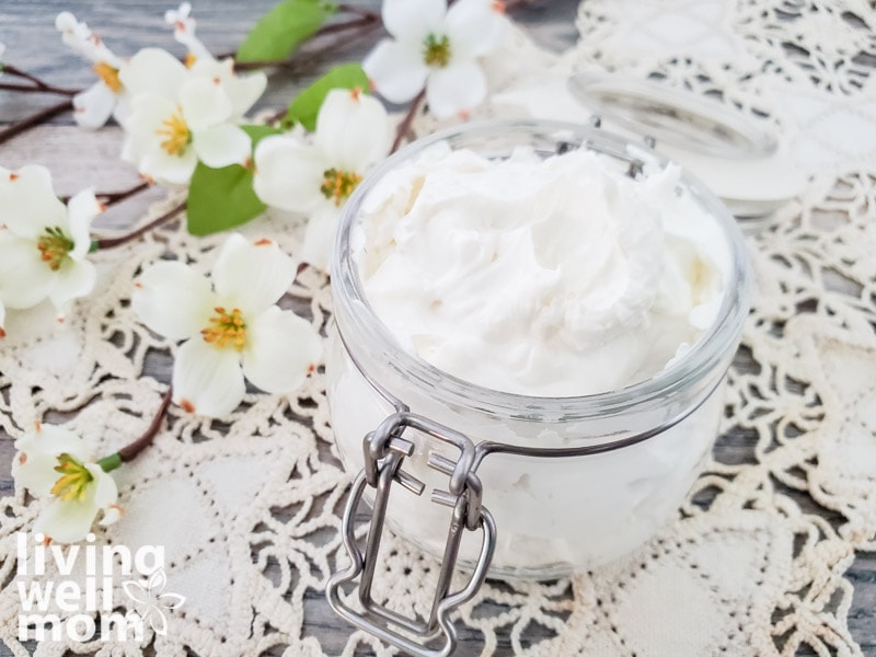 whipped face cream in a small jar
