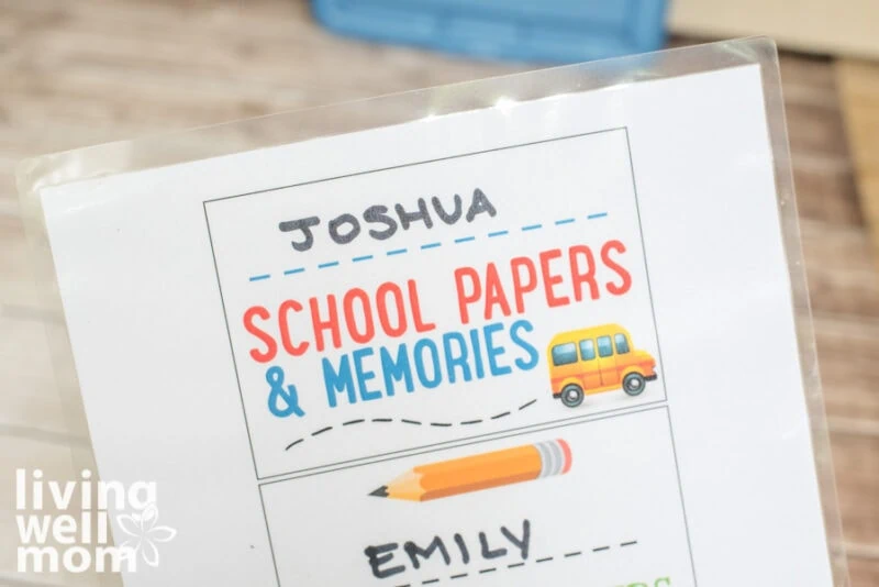laminated labels for school memory box