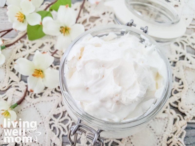 homemade face cream in a mason jar