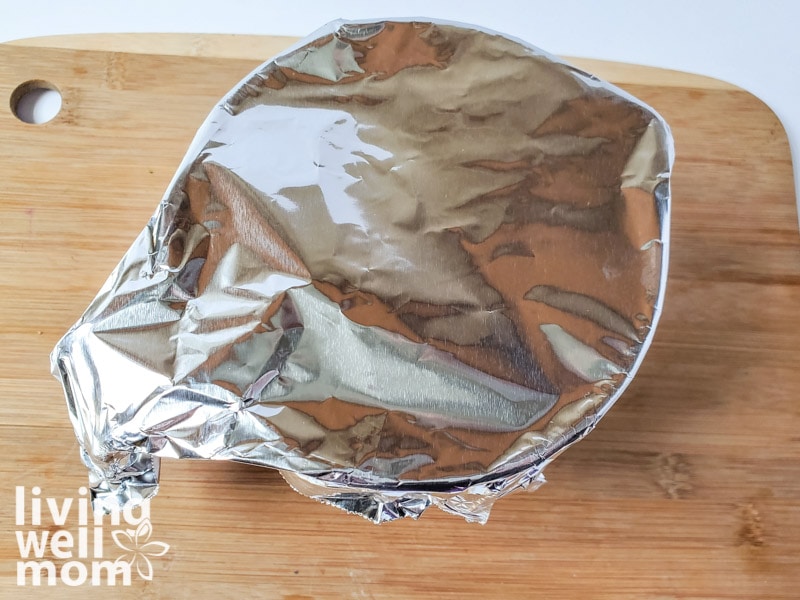 measuring cup covered in foil