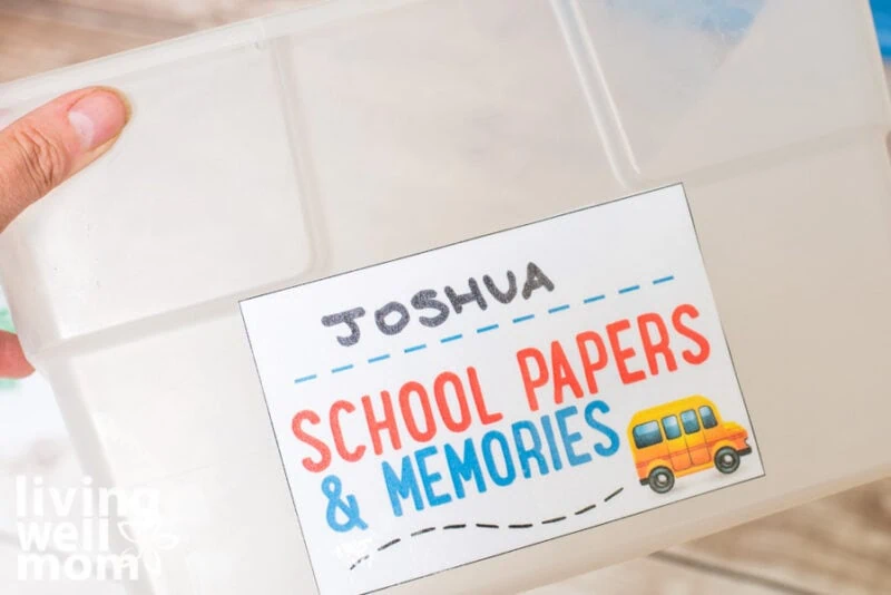 School Memories Bin Labels, Kids Name Labels, Keepsake Labels 