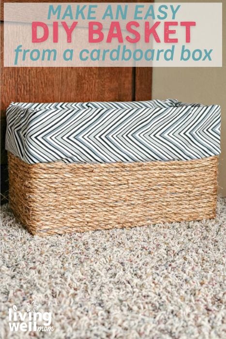 make your own DIY basket out of a box pin image