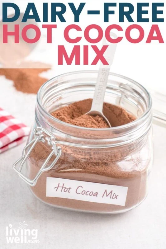 Jar of homemade vegan hot chocolate mix