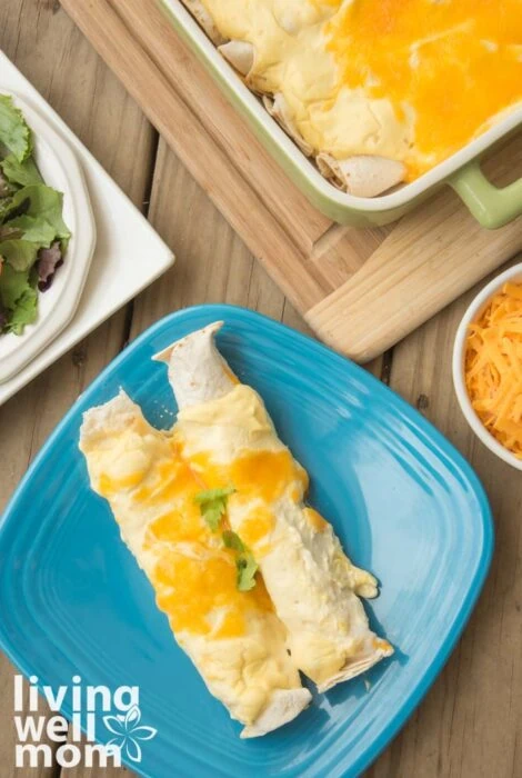 creamy enchilada on a plate