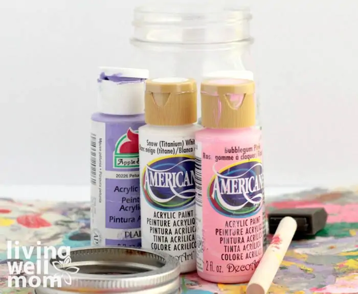 bottles of acrylic paint