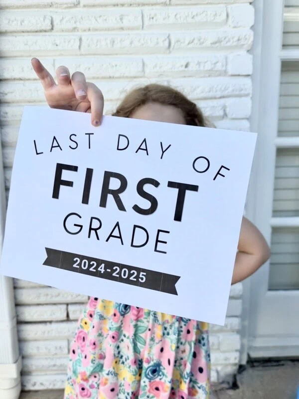 free printable last day of first grade sign