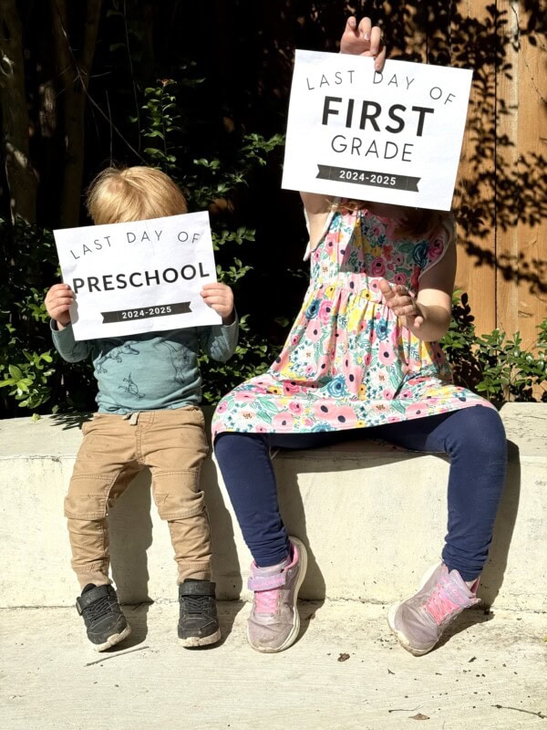 preschool and first grade signs for the last day