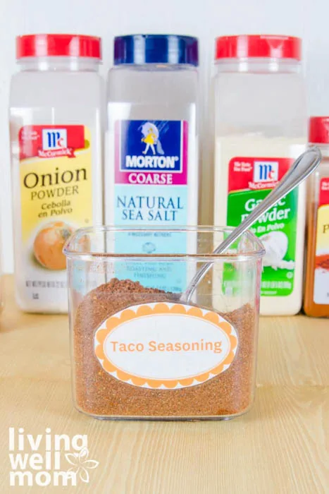ingredients for homemade taco seasoning recipe