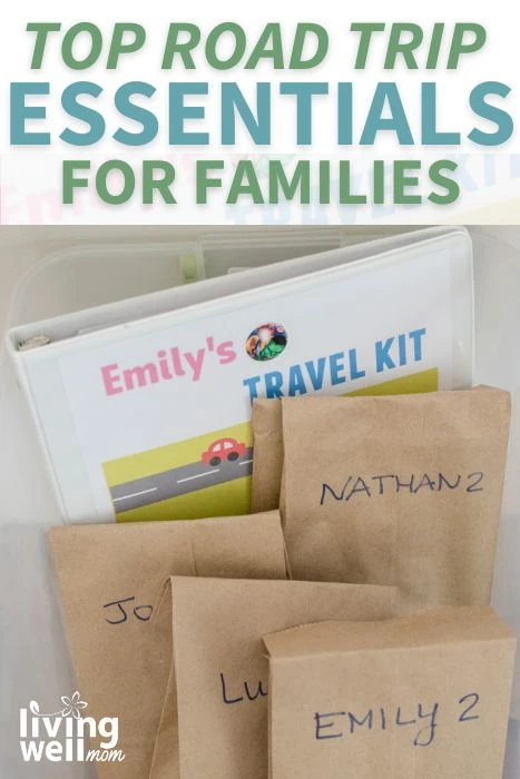 top road trip essentials for families pin
