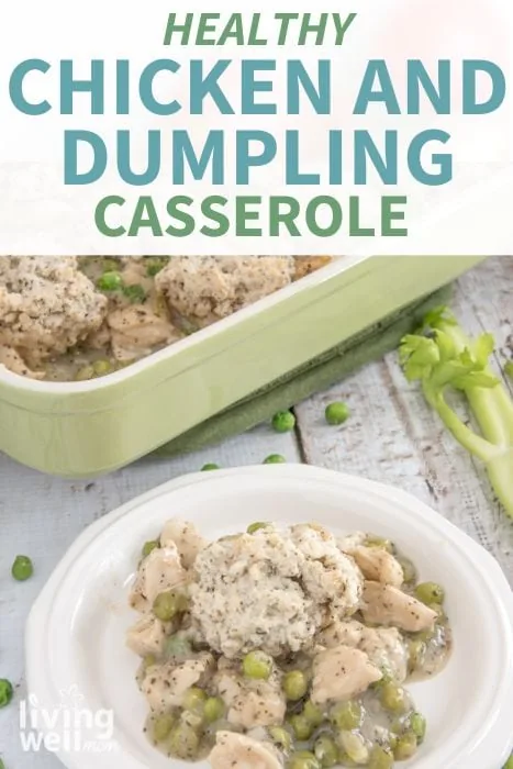 healthy chicken and dumpling casserole pin