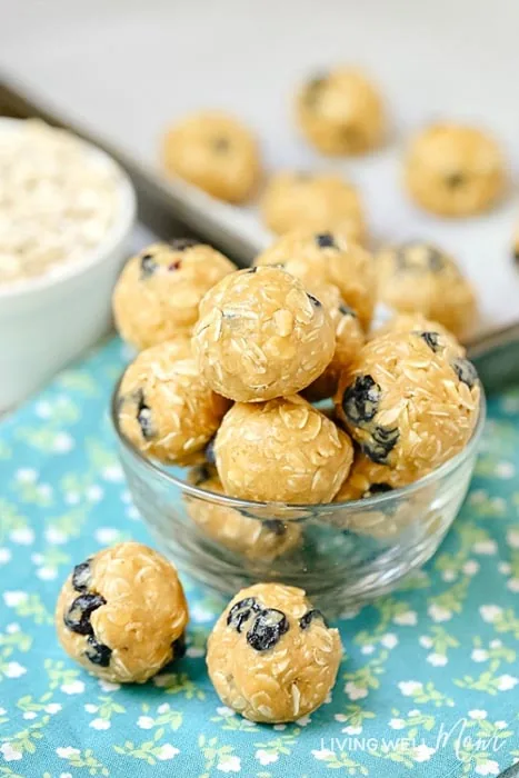 gluten free blueberry snack balls for kids lunches