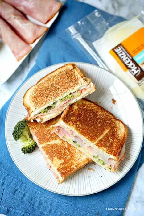 broccoli ham and cheese on gluten free bread