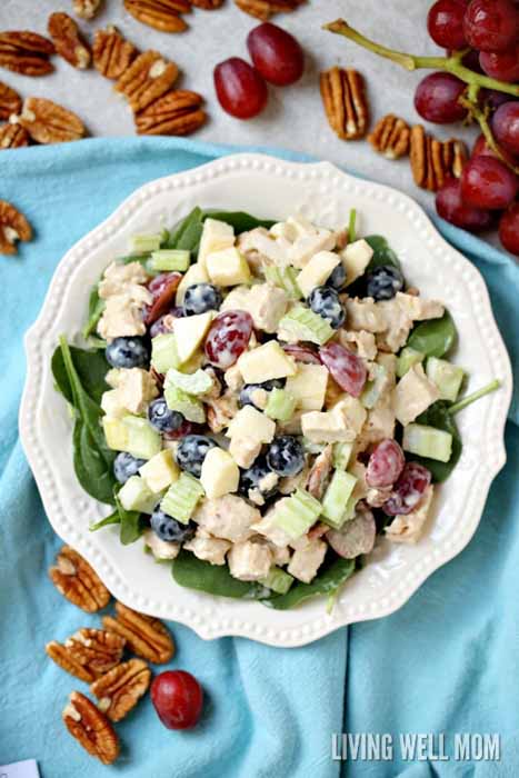 Waldorf style fruit salad with chicken