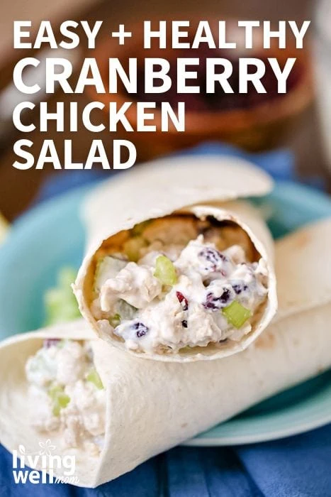 easy + healthy cranberry chicken salad pin
