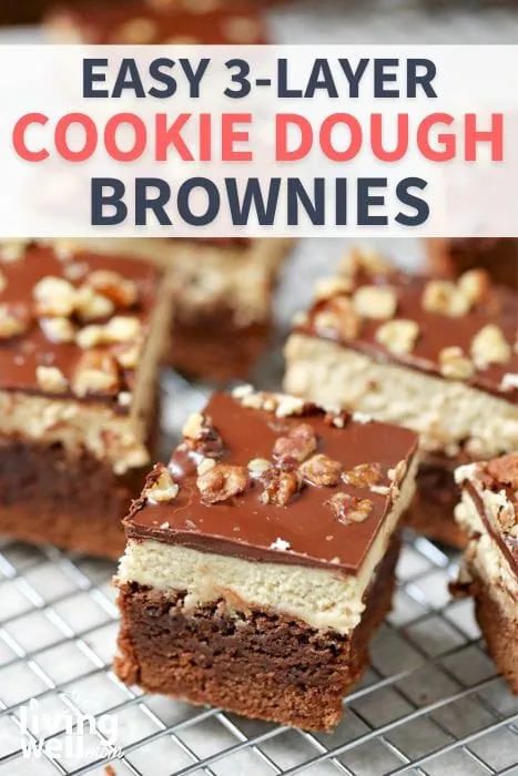 easy 3 layer cookie dough brownies pin