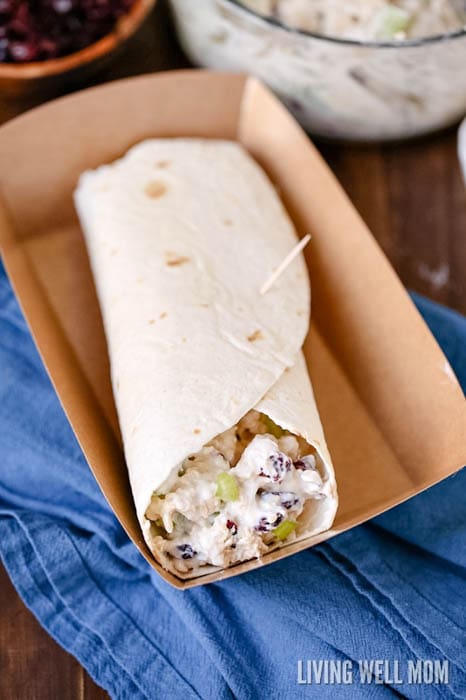 tortilla filled with cranberry chicken salad recipe