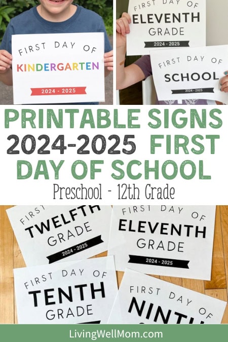 first day of school sign printables pinterest collage