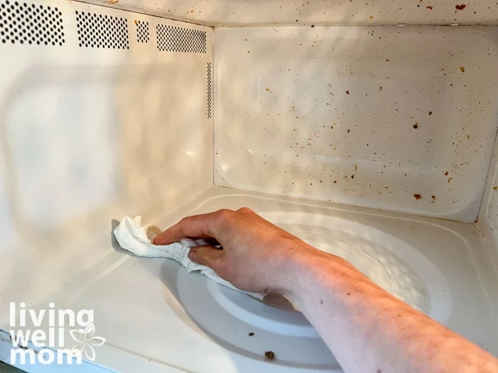 cleaning with a paper towel