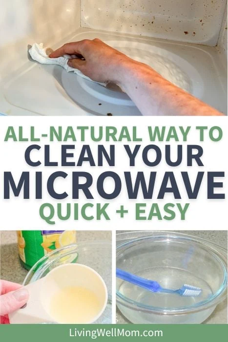 all natural way to clean a microwave pinterest image