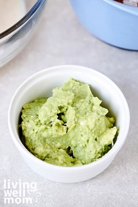 mashed avocado in a bowl