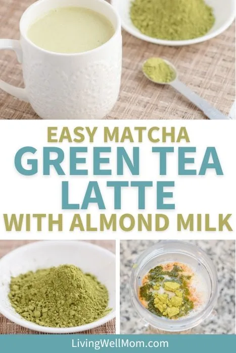 easy matcha green tea latte with almond milk pin