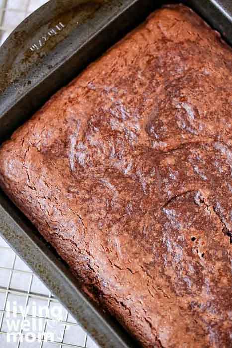 dairy-free brownies baked in a pan