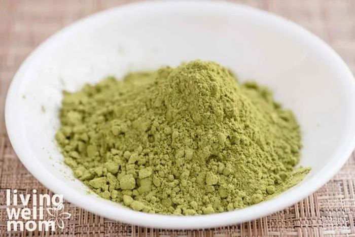 matcha powder in a bowl