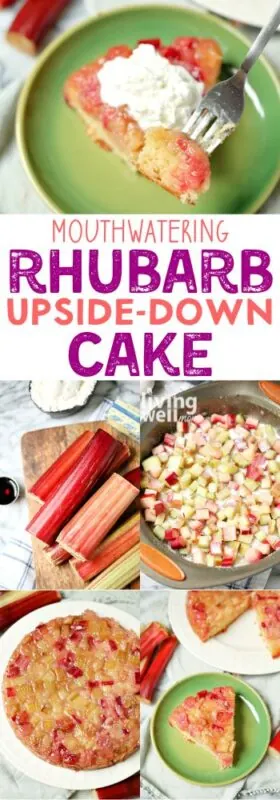 mouthwatering rhubarb upside-down cake pin