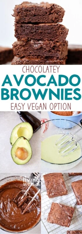 chocolate avocado brownies easy vegan option long pin
