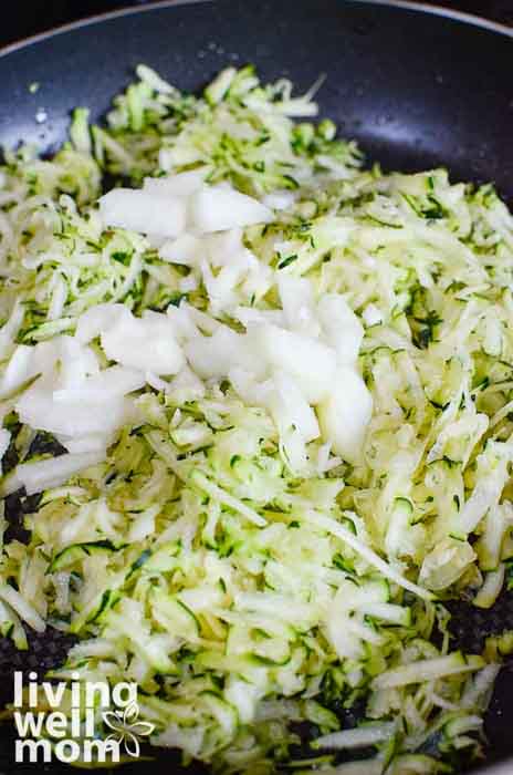 shredded zucchini squash in a bowl