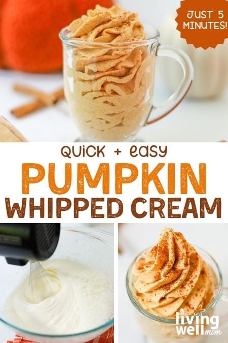 Quick and easy pumpkin whipped cream pin.