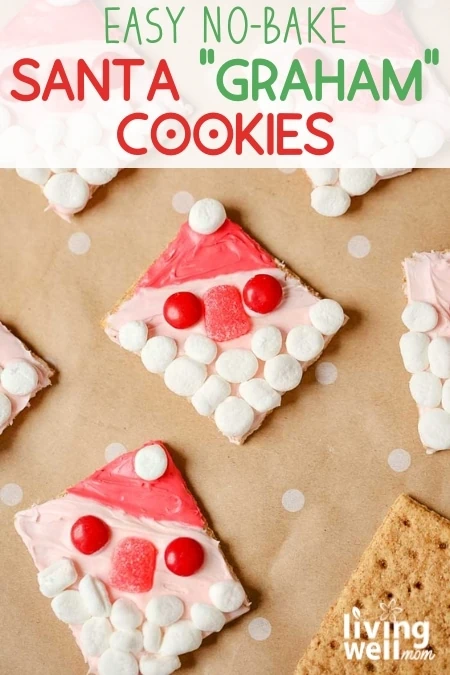 easy no bake santa graham cookies pin