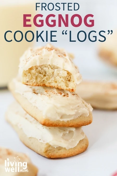 frosted eggnog cookie logs