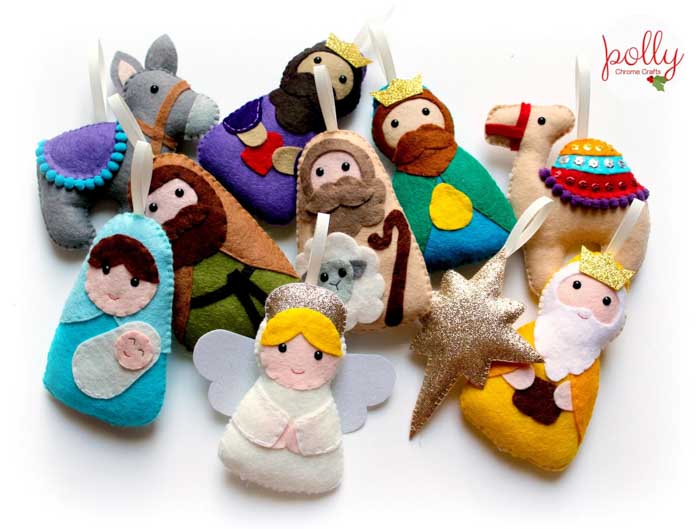 cute nativity ornaments made from felt