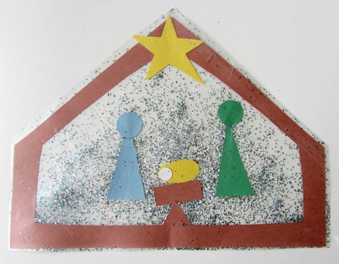 glitter nativity craft for little kids