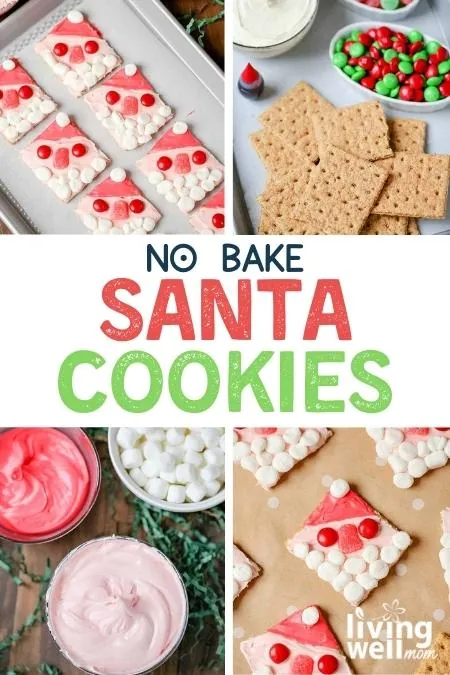 no bake santa cookies pinterest collage