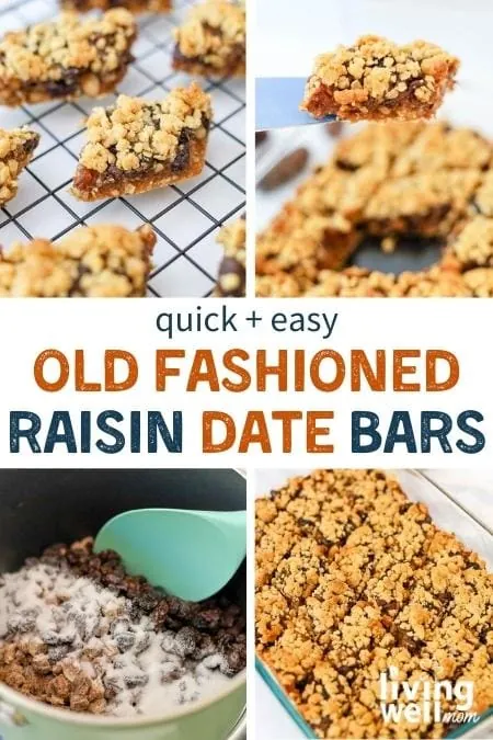 quick + easy old fashioned raisin date bars