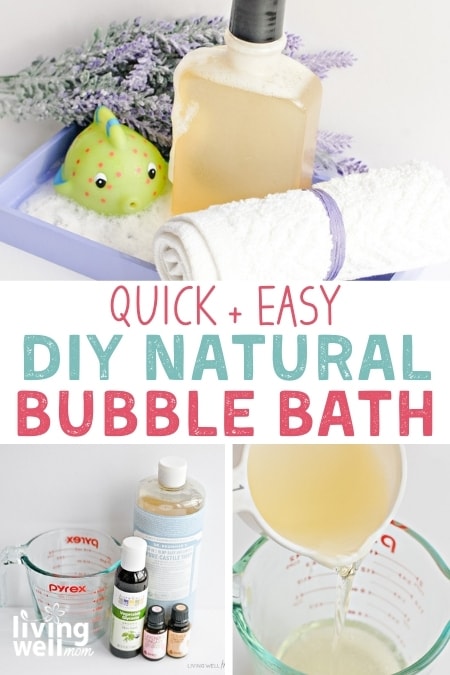 quick + easy diy natural bubble bath pin