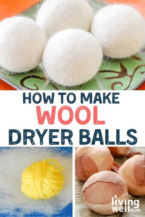 How to make wool dryer balls pinterest collage