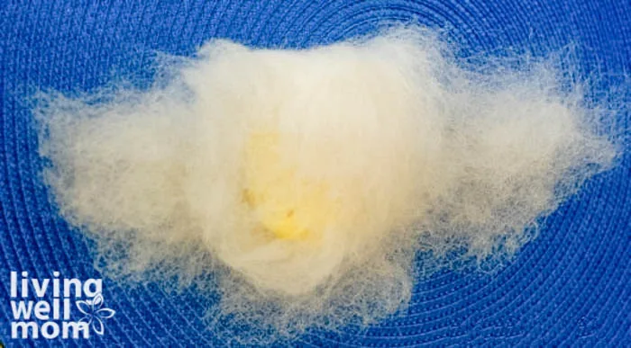 wrapping wool around ball of yarn