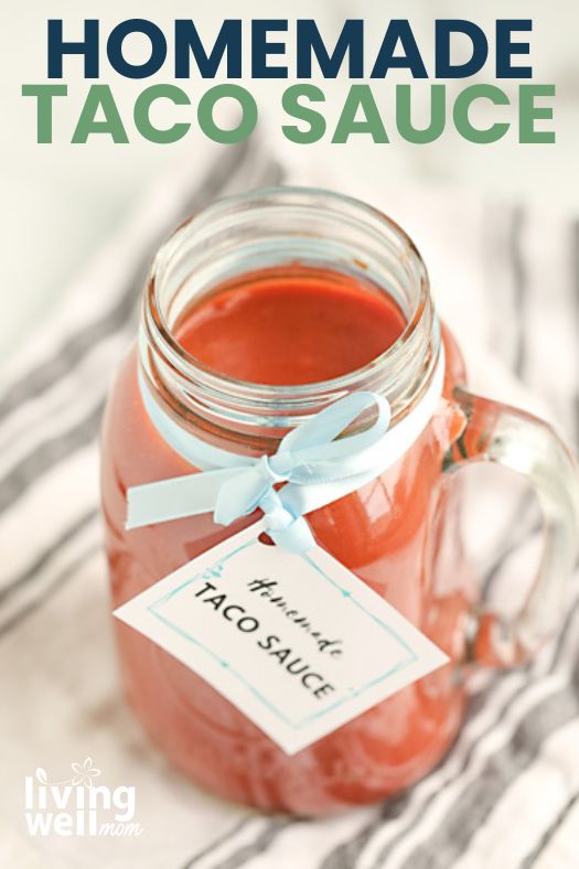 Jar of homemade taco sauce