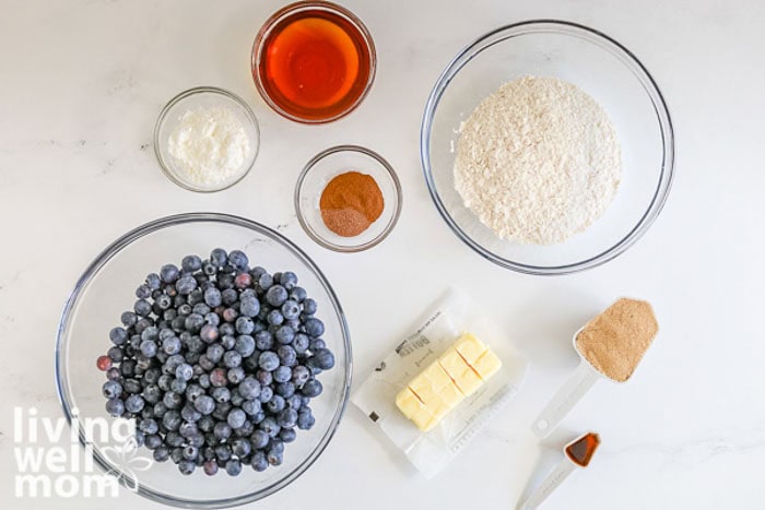 recipe ingredients portioned out in glass bowls