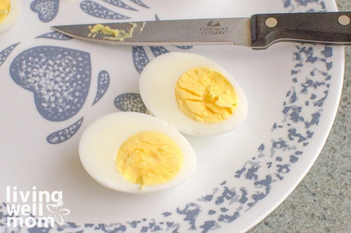 halved eggs